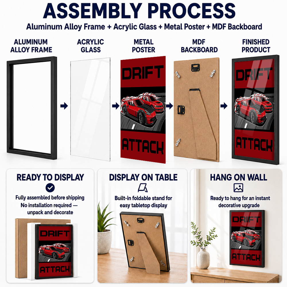 Drift Attack Cars Framed Metal - Car Mirror review and price