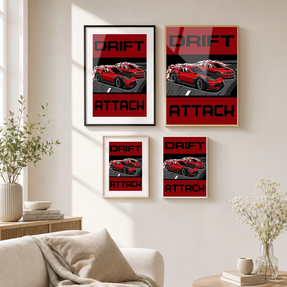 Drift Attack Cars Framed Metal - Car Mirror review and price
