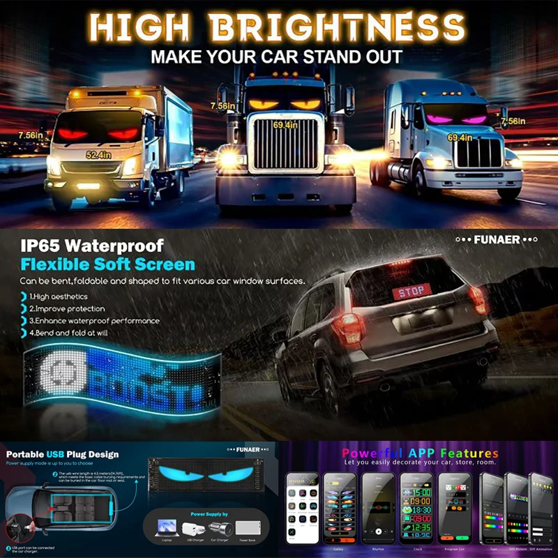 Led Display Truck Eye Car Sign - Car Led Light review and price