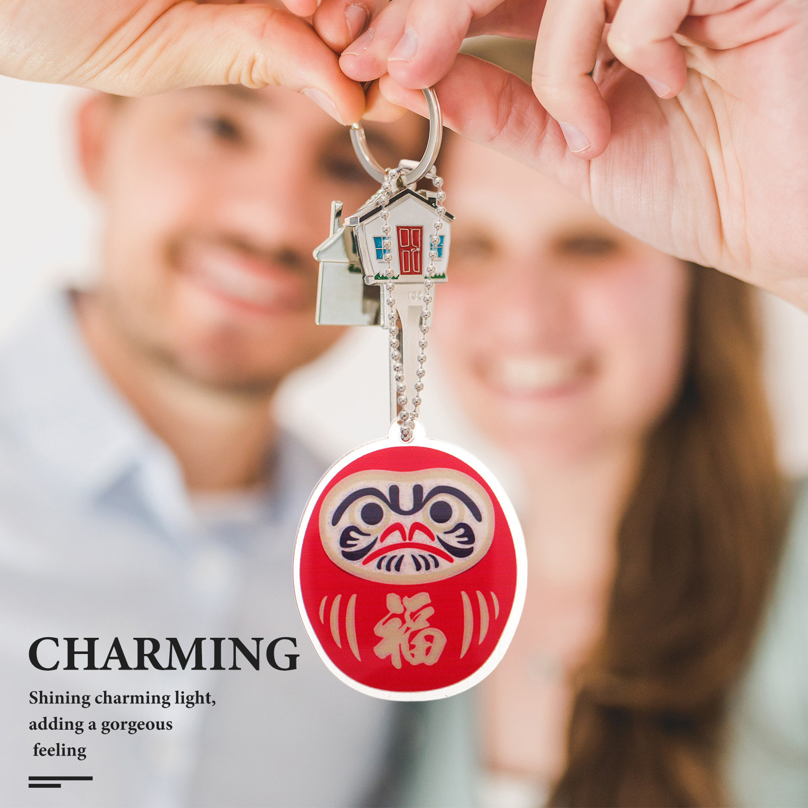 2Pcs Daruma Keychain Japanese  - Car Accessories Japanese review and price
